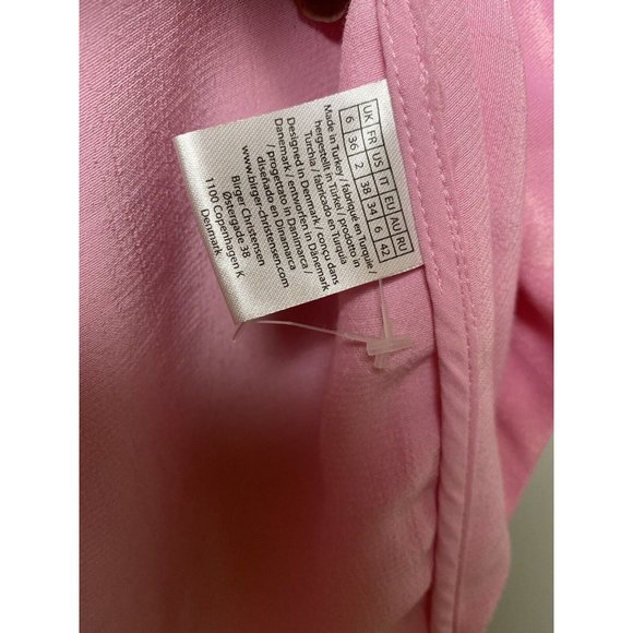 ROTATE Samantha Belted Satin Wrap Dress In Pink size 2 - Picture 10 of 12